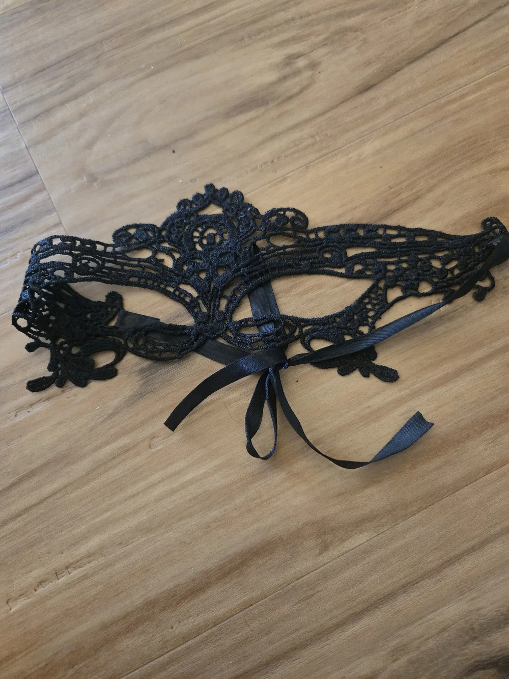 4/$15 Black Lace Masquerade Eye Mask with Satin Ribbon Tie  Costume Accessory